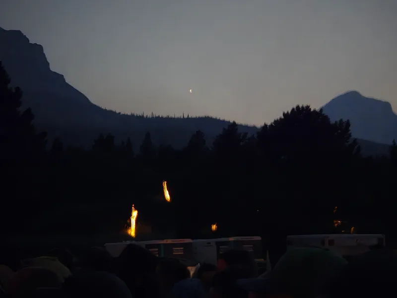 Venus visible in the night sky
