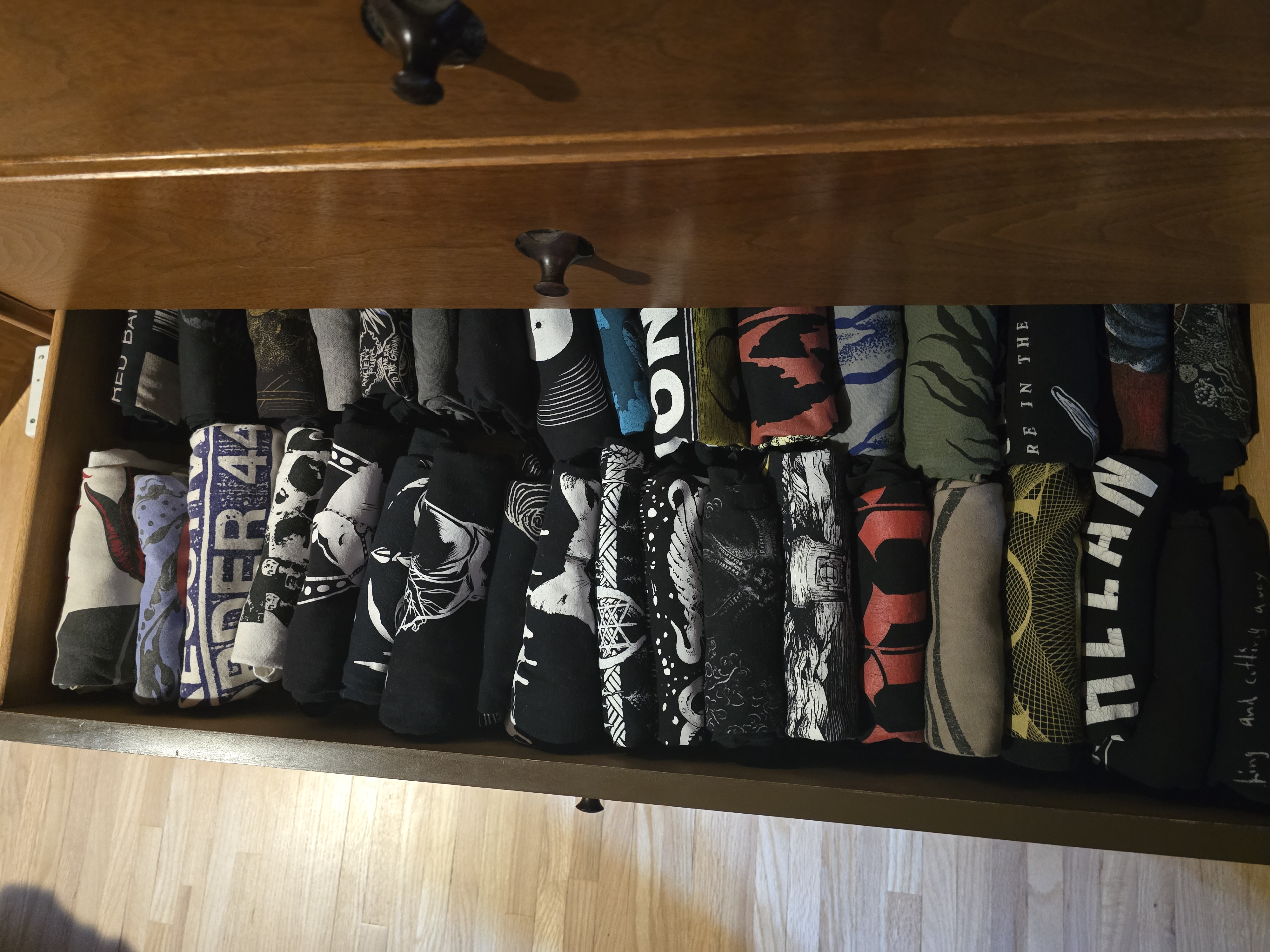 The author's band shirt drawer